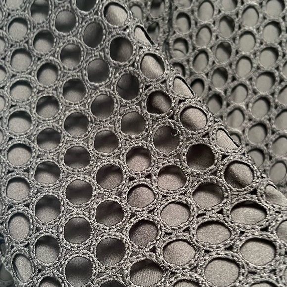 EC three-quarter sleeves tiered design flared midi dress perforated mesh size 10 - Picture 3 of 8